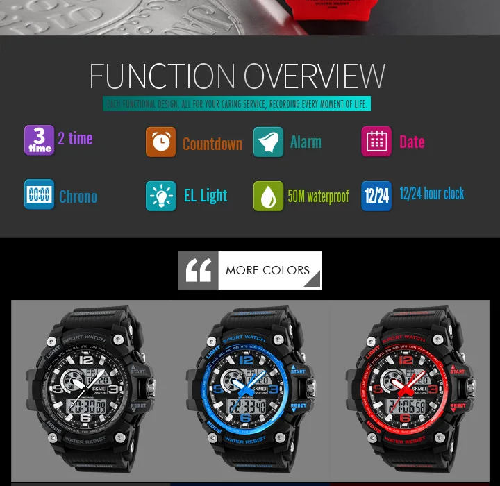 SKMEI 1283 Military Digital Quartz Watch for Men Waterproof Sport Mens Electronic Shockproof Wristwatches LED Clock 1637 Reloj