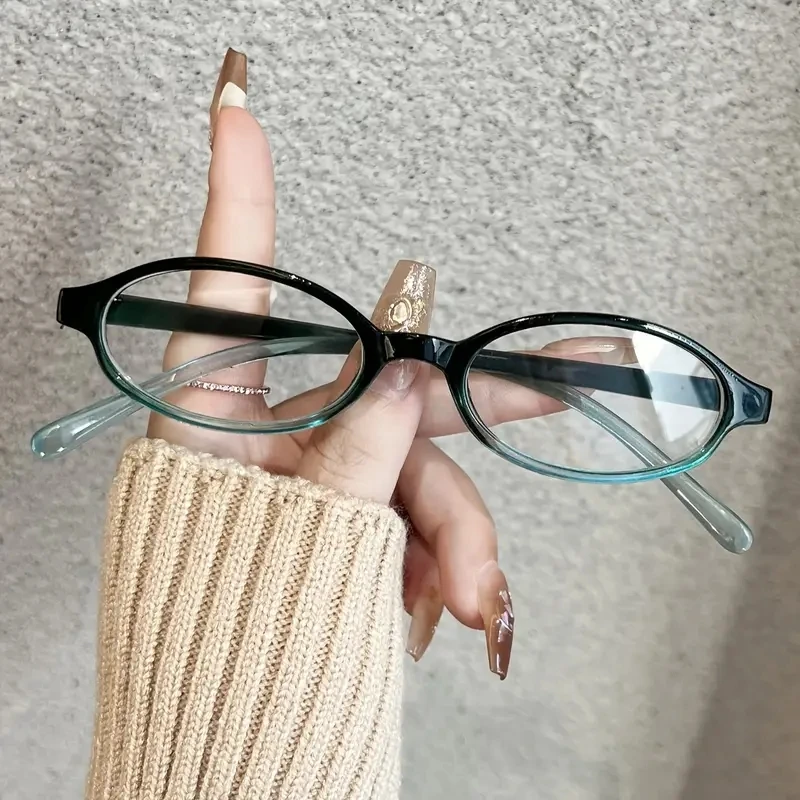 Japanese Korean Small Oval Frame Glasses Women Retro Harajuku Eyeglasses Clear Spectacle Blue Light Blocking Eyewears