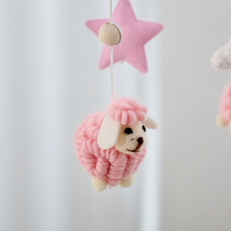 Baby Mobile Toy Wooden 0-12 Months Rattle Toy Baby Crib Mobile Toy Teddy Plush Alpaca Crib Bell Hanging Toy Baby Crib Bracket