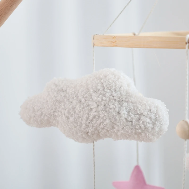 Baby Mobile Toy Wooden 0-12 Months Rattle Toy Baby Crib Mobile Toy Teddy Plush Alpaca Crib Bell Hanging Toy Baby Crib Bracket