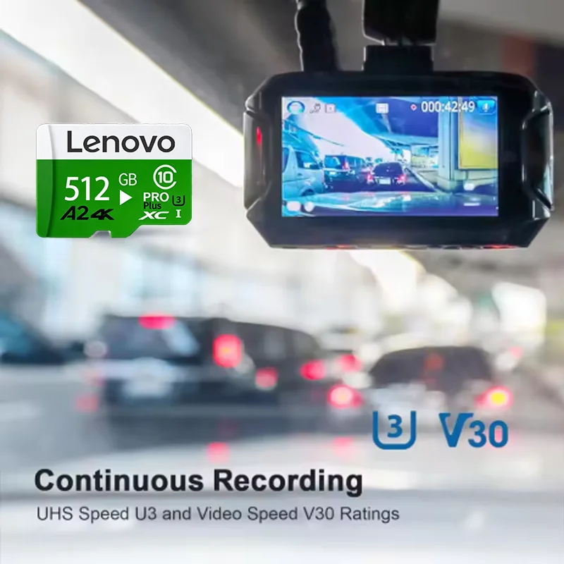 Lenovo Memory Card High Endurance Video Monitoring TF Card 64GB 128GB 512GB Golden Micro TF SD Card For SmartPhone Camera Drones