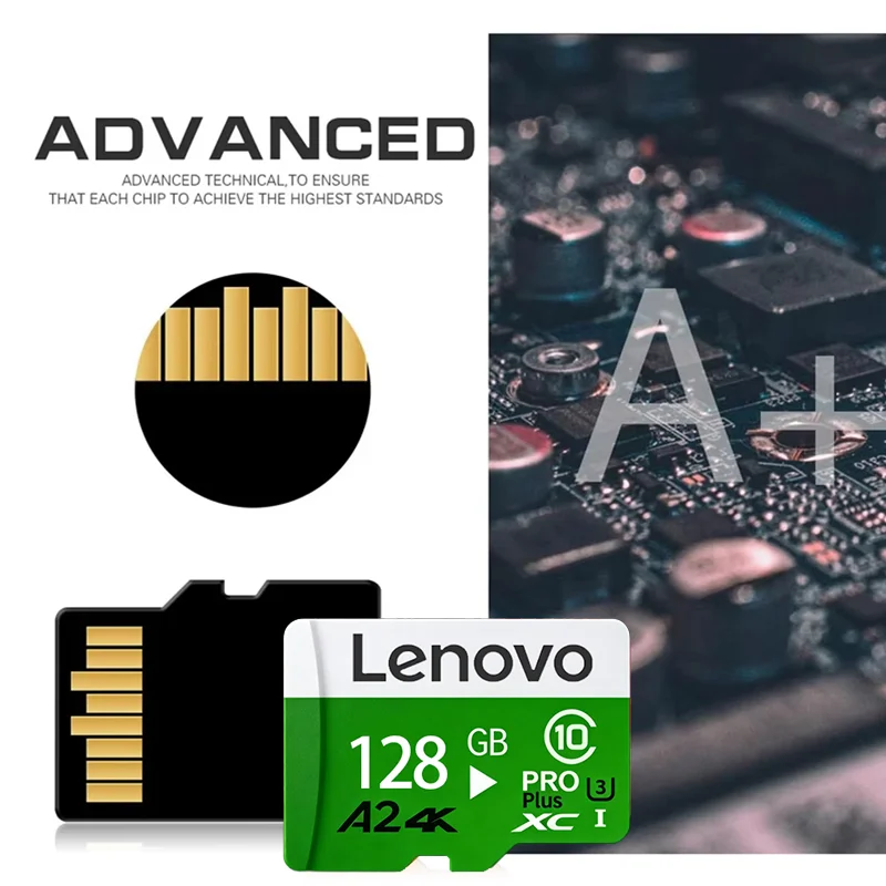 Lenovo Memory Card High Endurance Video Monitoring TF Card 64GB 128GB 512GB Golden Micro TF SD Card For SmartPhone Camera Drones