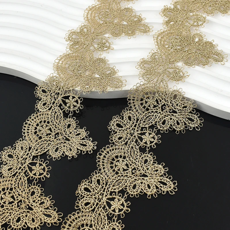 2/5/10Yards 5.8cm Embroidery Lace Ribbon Wedding Dress Laces Trim Garment Decoration Fabric Tape DIY Craft Sewing Accessories