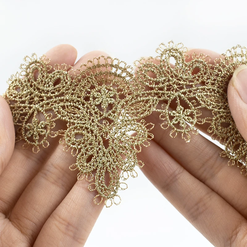 2/5/10Yards 5.8cm Embroidery Lace Ribbon Wedding Dress Laces Trim Garment Decoration Fabric Tape DIY Craft Sewing Accessories