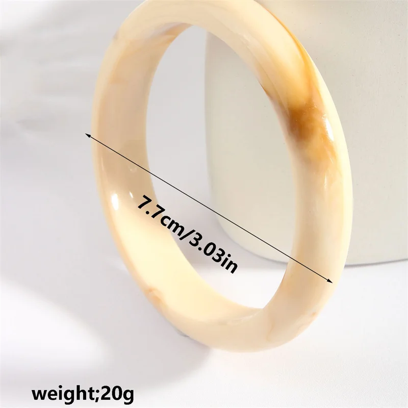 2025 Acrylic Resin Geometric Bracelets for Women Minimalist Chic Irregular Marbling Round Cuff Bangle Fashion Party Jewelry Gift