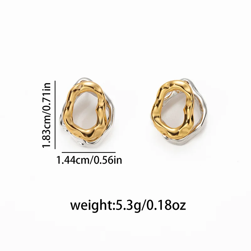 ANENJERY 316L Stainless Steel Heart Geometry Lines Bowknot Pearl Earrings For Women Luxury Vintage French Jewelry Gift Wholesale
