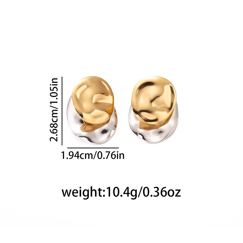 ANENJERY 316L Stainless Steel Heart Geometry Lines Bowknot Pearl Earrings For Women Luxury Vintage French Jewelry Gift Wholesale