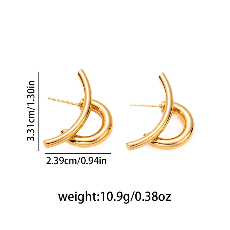 ANENJERY 316L Stainless Steel Heart Geometry Lines Bowknot Pearl Earrings For Women Luxury Vintage French Jewelry Gift Wholesale