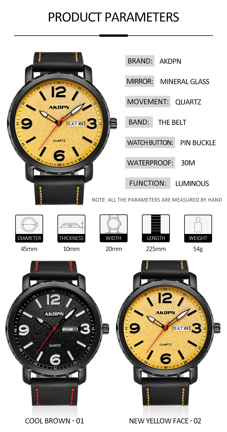 Fashion Mens Watches Quartz Watches Waterproof Casual Sport Watches for Men Watch Numeral Clock Montre Homme Relogio Masculino