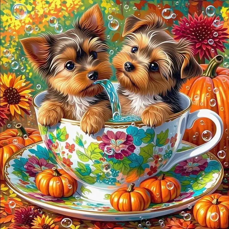 GATYZTORY Puppy Diamond Painting Wall Decor Diy Gift Animal Full Round/Square Classic Unique Gift Diy Adult Crafts Kits