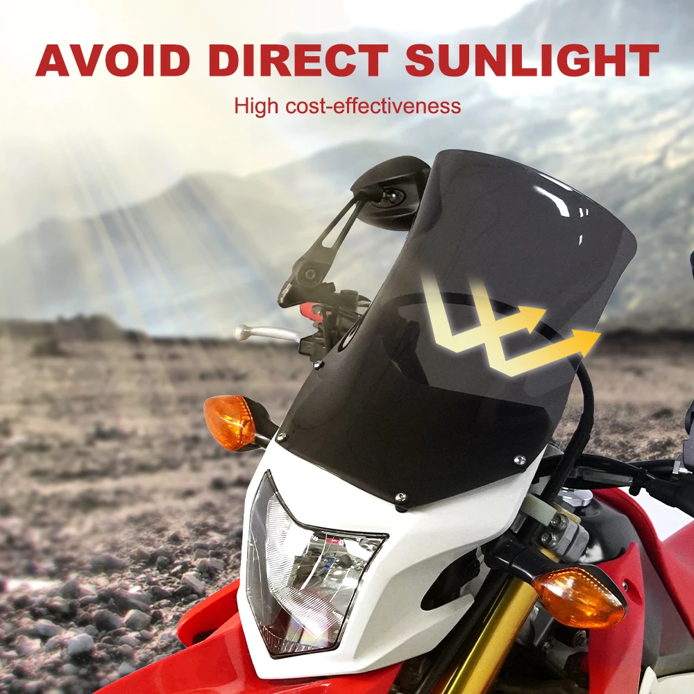 For Suzuki DR650 DRZ400S DRZ400SM Honda CRF250L Yamaha WR450F Motorcycle Windscreens Deflectors Windshield Deflector Protector