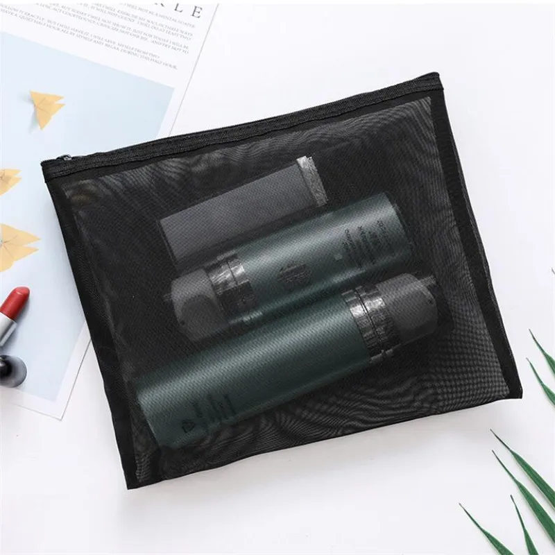 1PCS Women Men Necessary Cosmetic Bag Transparent Travel Organizer Fashion Small Large Black Toiletry Bags Makeup Pouch