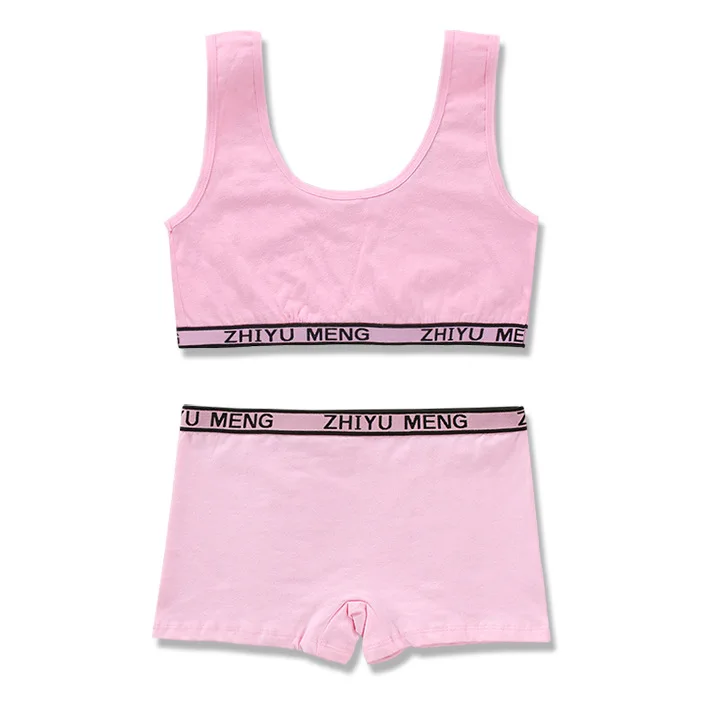Teenager Girls Lingerie Underwear Sets Kids Students Sports Training Bras Vest+Panties Young Children Puberty Brassiere Panties
