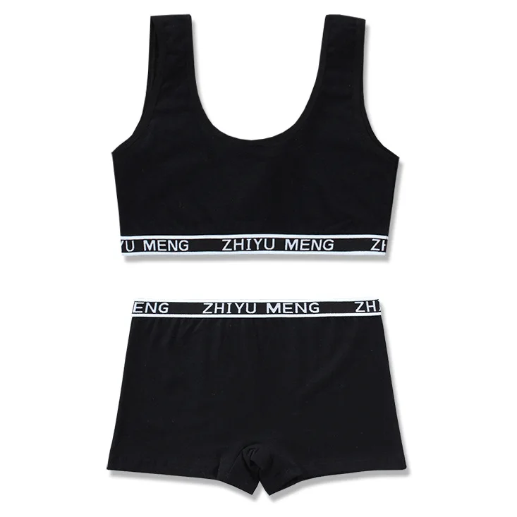 Teenager Girls Lingerie Underwear Sets Kids Students Sports Training Bras Vest+Panties Young Children Puberty Brassiere Panties