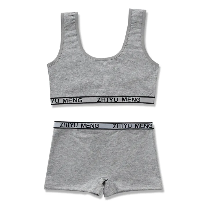 Teenager Girls Lingerie Underwear Sets Kids Students Sports Training Bras Vest+Panties Young Children Puberty Brassiere Panties