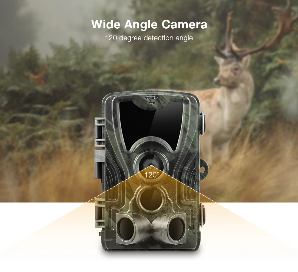 Suntekcam Hunting Camera 20MP 1080P IP65 Night Vision Trail Cameras Waterproof Wildlife Photo Trap Surveillance Cams HC801A