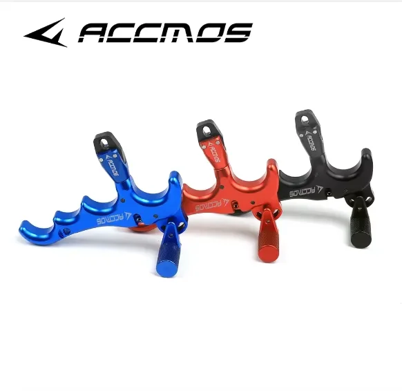 360 Degree 3 Finger 4 Finger Aluminum Alloy Thumb Trigger Grip Finger Bow Release Aids Adjustable Caliper Archery Compound bow