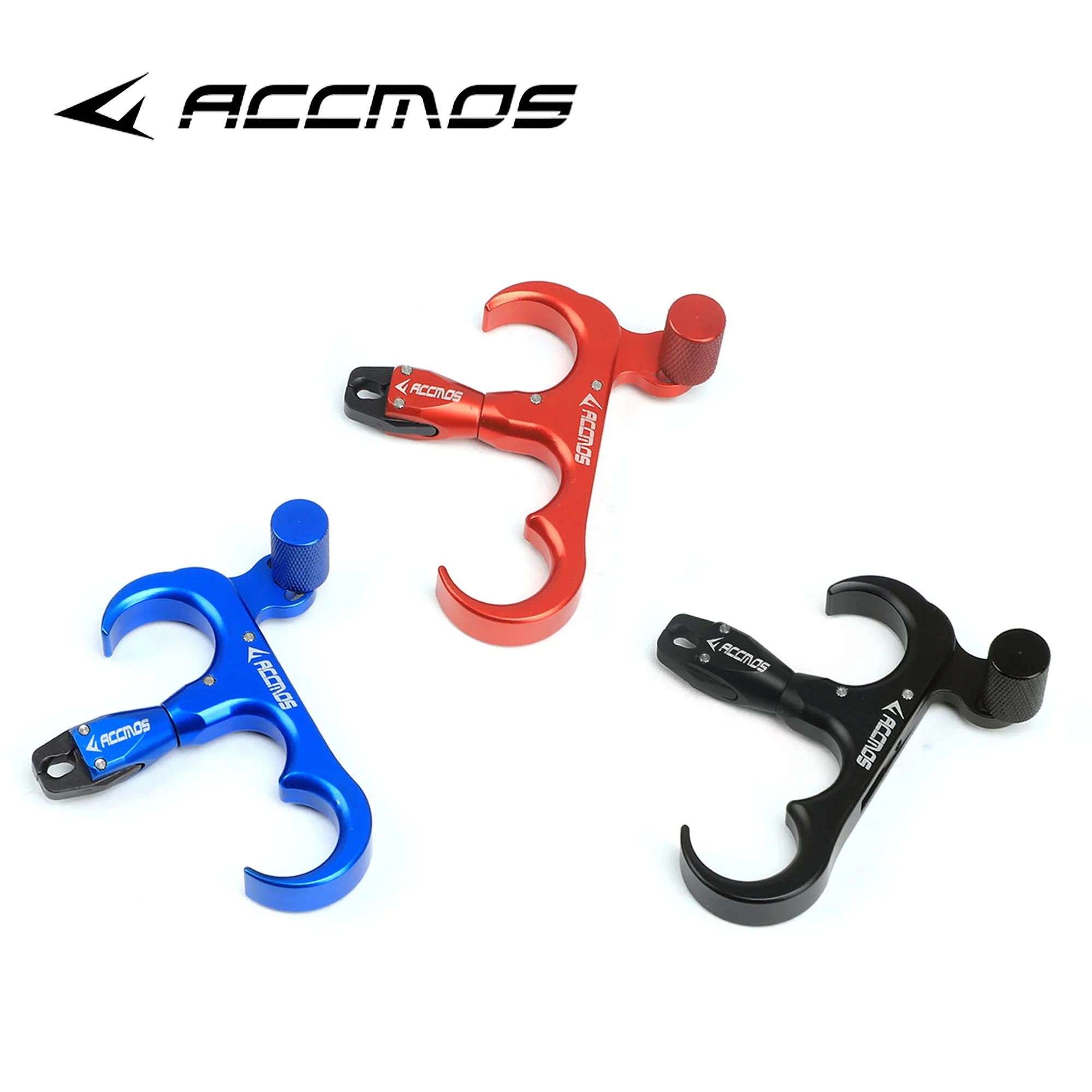 360 Degree 3 Finger 4 Finger Aluminum Alloy Thumb Trigger Grip Finger Bow Release Aids Adjustable Caliper Archery Compound bow