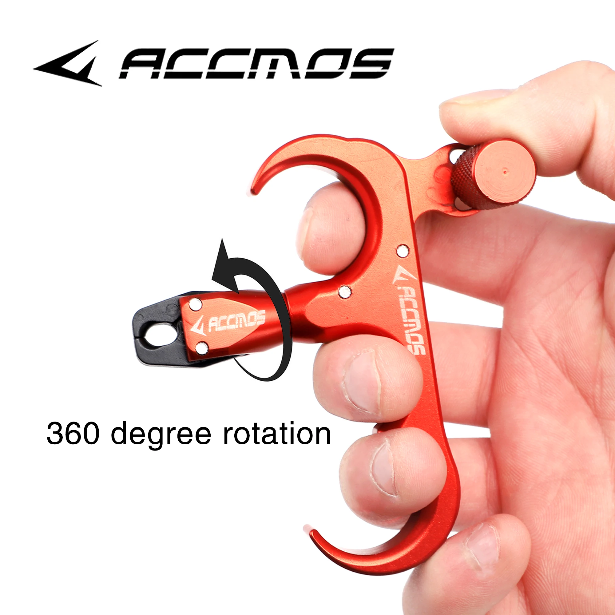 360 Degree 3 Finger 4 Finger Aluminum Alloy Thumb Trigger Grip Finger Bow Release Aids Adjustable Caliper Archery Compound bow