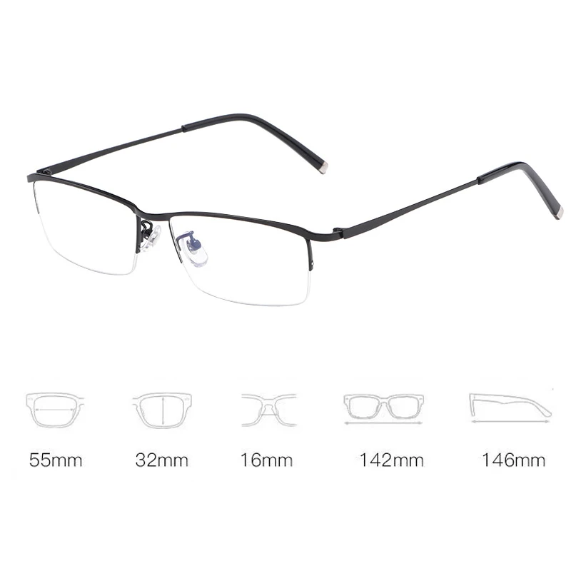 Trendy Men's Business Photochromic Myopia Sunglasses Unisex Fashion Anti-blue Light Near Sight Eyewear Minus Diopter Eyeglasses