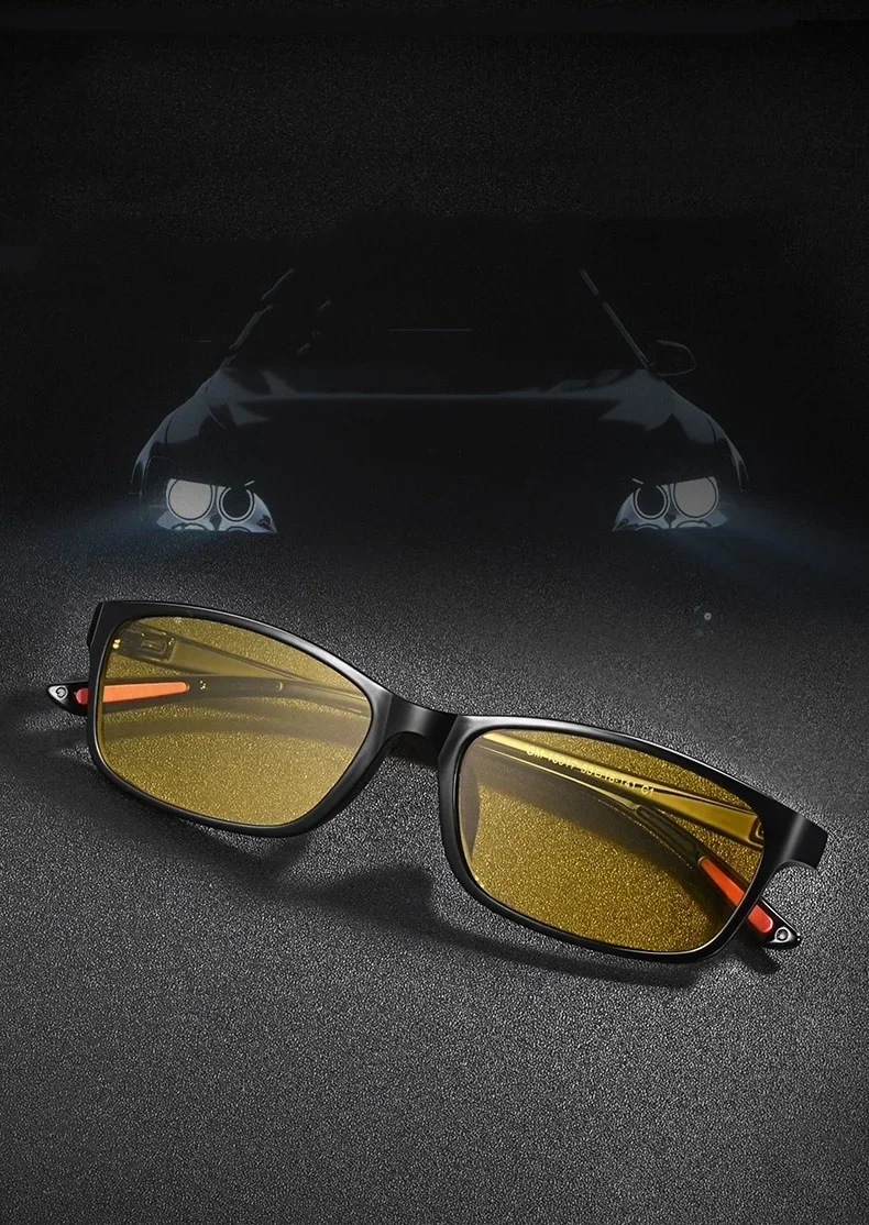 Vintage Women Men's Anti-Glare Driving Night Vision Minus Glasses Ultralight Square Frame Eyeglasses Retro Myopia Eyewear To-4.0