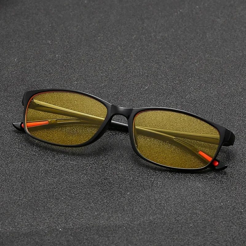 Vintage Women Men's Anti-Glare Driving Night Vision Minus Glasses Ultralight Square Frame Eyeglasses Retro Myopia Eyewear To-4.0
