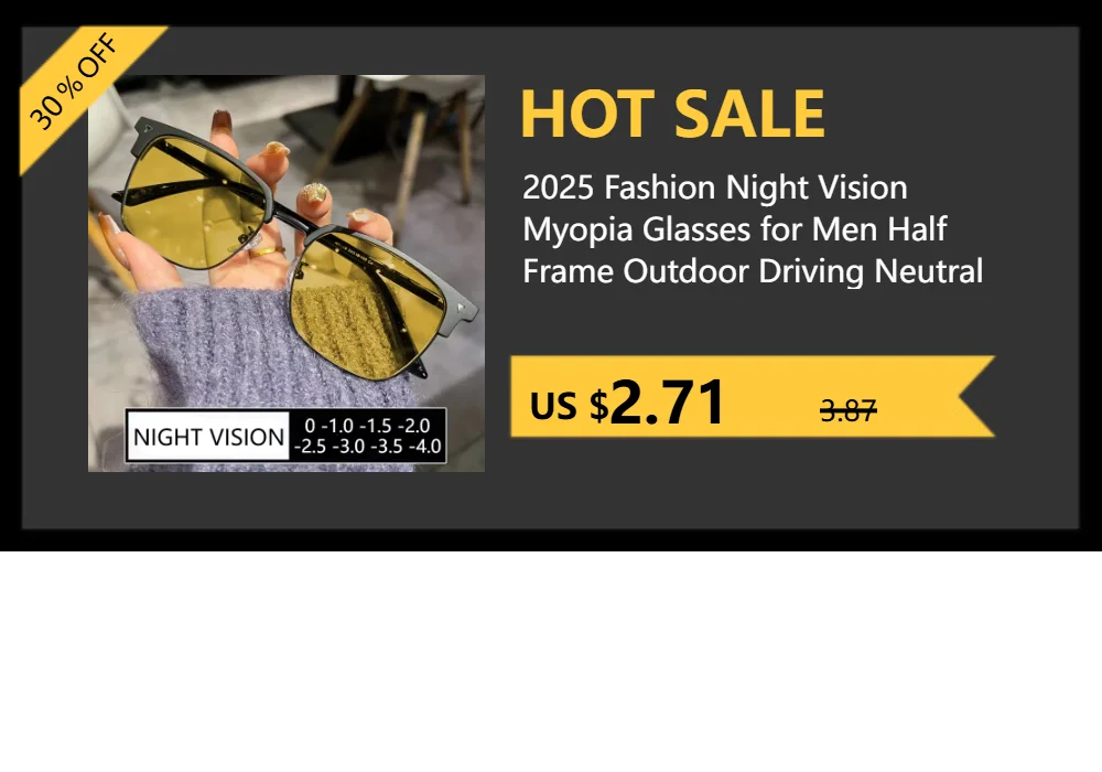 Vintage Women Men's Anti-Glare Driving Night Vision Minus Glasses Ultralight Square Frame Eyeglasses Retro Myopia Eyewear To-4.0