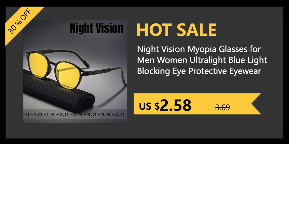 Vintage Women Men's Anti-Glare Driving Night Vision Minus Glasses Ultralight Square Frame Eyeglasses Retro Myopia Eyewear To-4.0