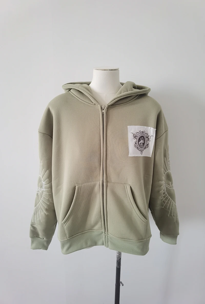 Juspinice Korean Fashion New Printed Hoodie Short Hoodie 2025 New Versatile Zipper Cardigan Jacket Male Clothing