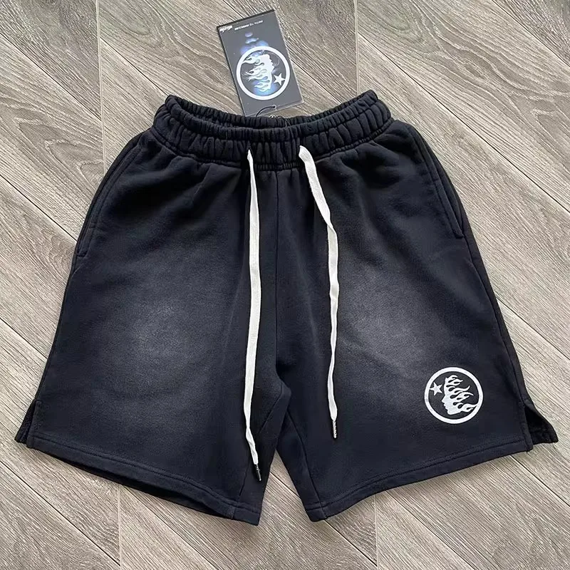 European and American Pure Cotton Flash Printing Casual Sports Men's and Women's Washing Shorts