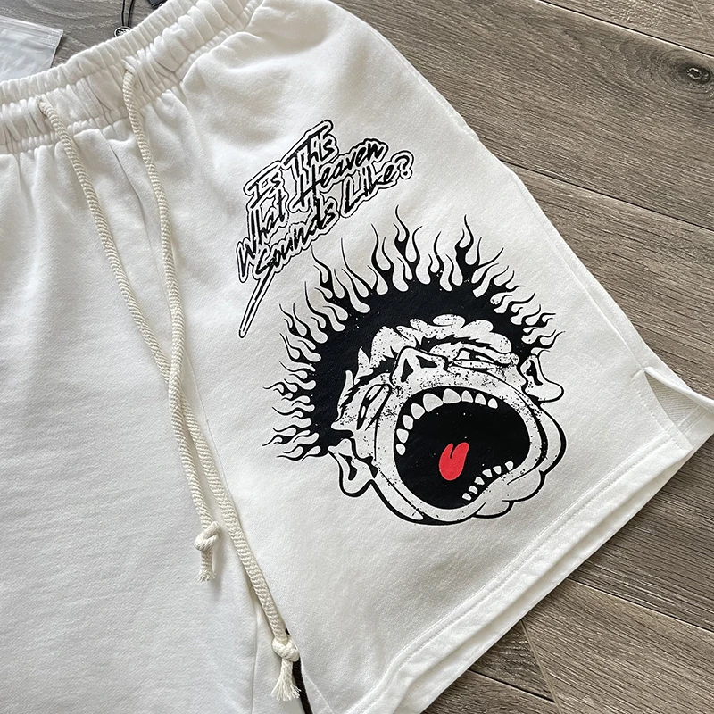 European and American Pure Cotton Flash Printing Casual Sports Men's and Women's Washing Shorts