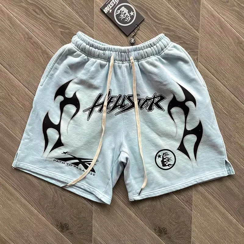 European and American Pure Cotton Flash Printing Casual Sports Men's and Women's Washing Shorts