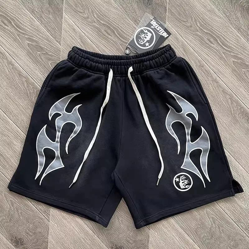 European and American Pure Cotton Flash Printing Casual Sports Men's and Women's Washing Shorts