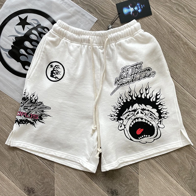 European and American Pure Cotton Flash Printing Casual Sports Men's and Women's Washing Shorts