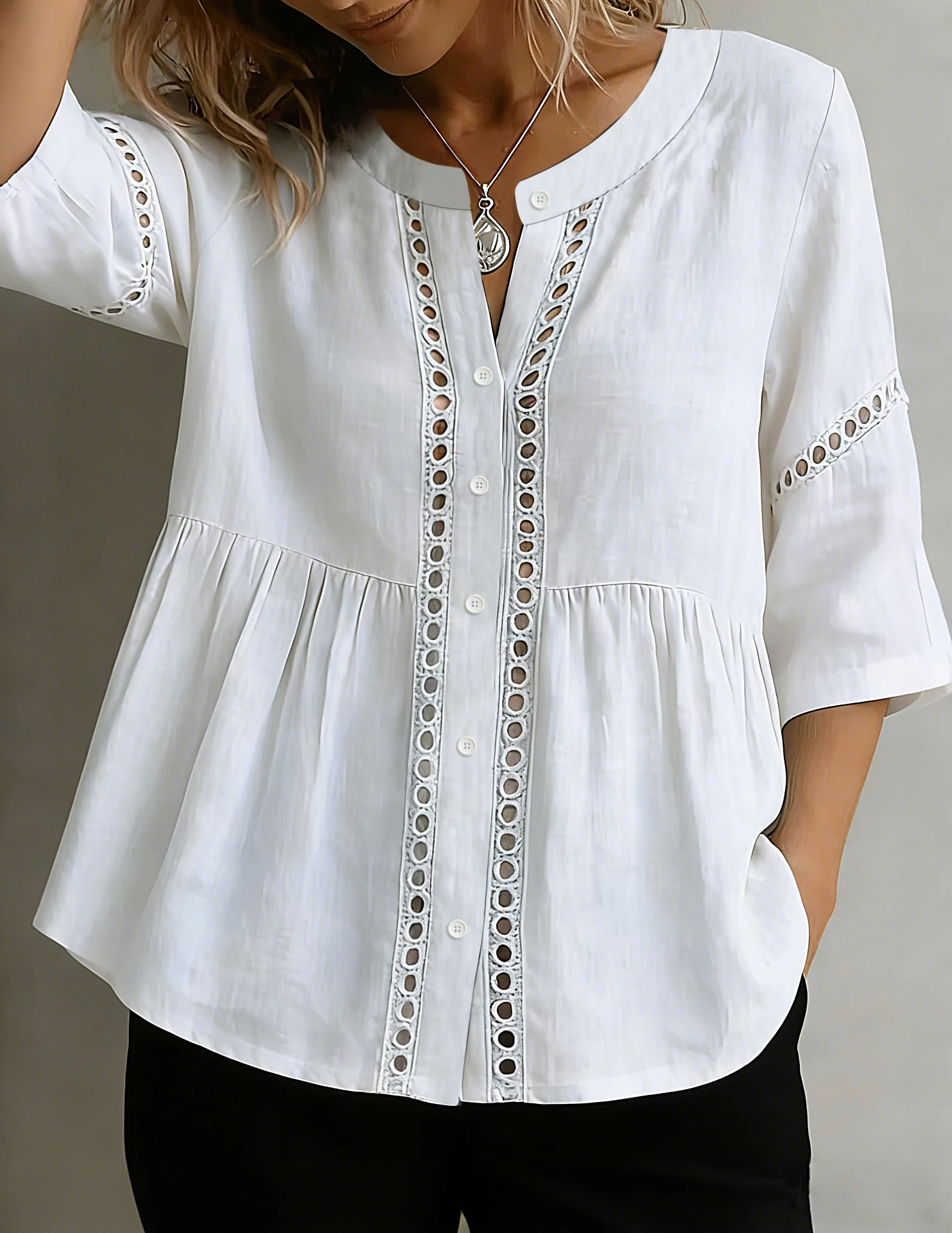 Temperament Loose Woman Shirt Fashion Casual Blouse Elegant short Sleeve Woman Shirt Holiday Weekend Top