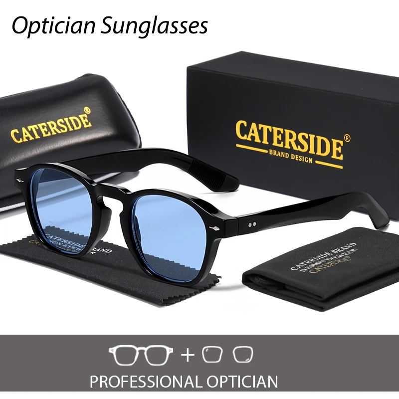 CATERSIDE Fashion Men's Optical Sunglasses Round Customized Prescription Sun Glasses Women's Party Travel Decoration Eyewear