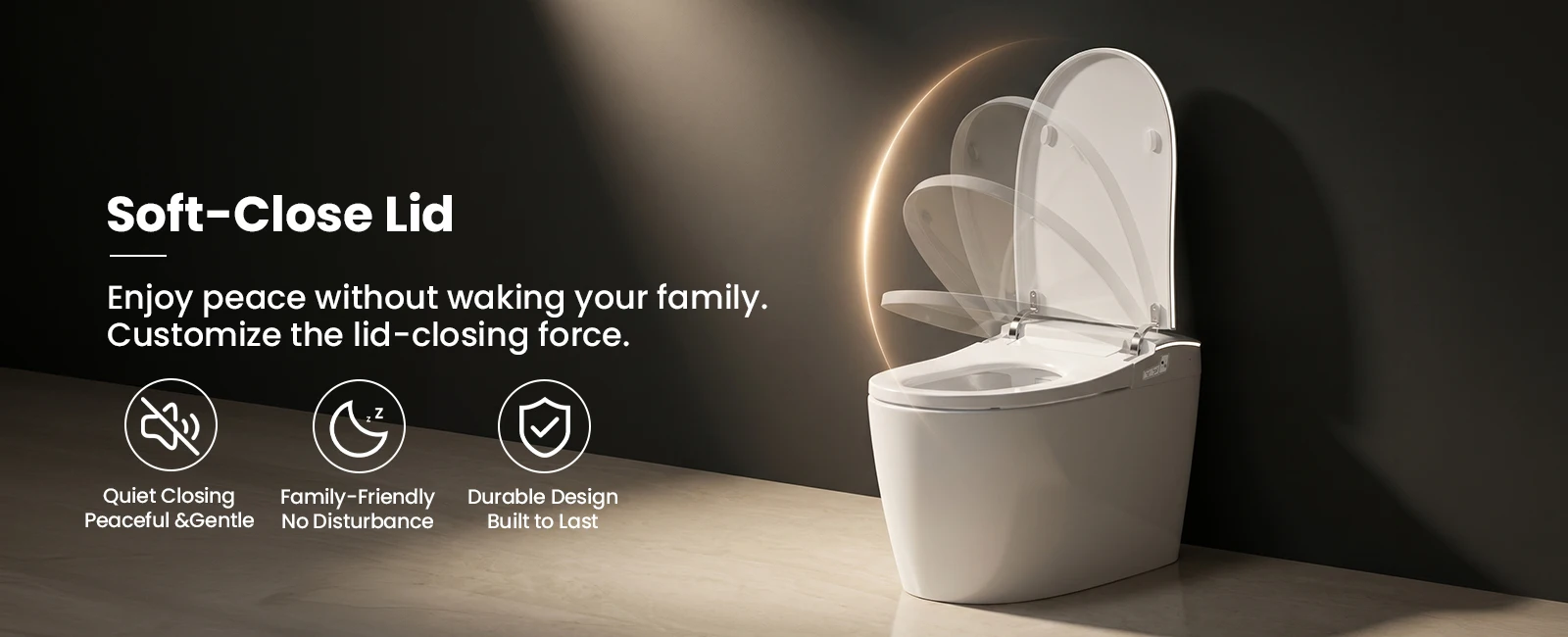 Sanyipace One-piece Smart Toilet Seat and Bidet GFCI 110V Electrical Safety Standard Auto Flush Toilet Warm Water Cleaning Foot Kick Touchless Operation Toilet