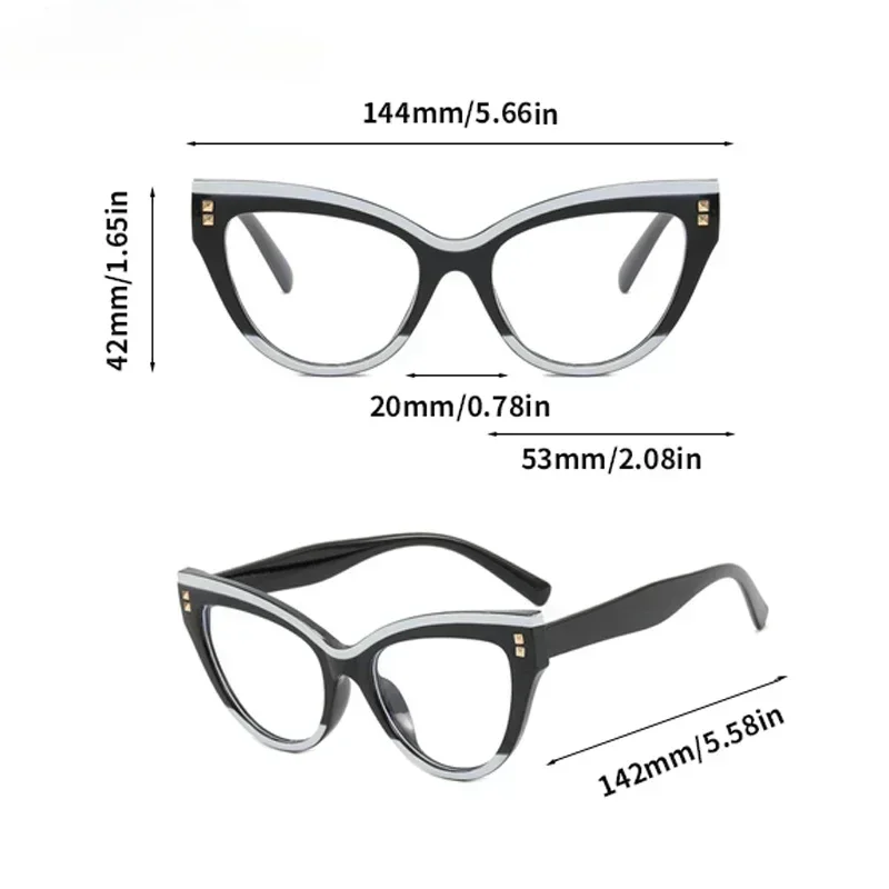 Women's Fashion Oversized Reading Glasses Unisex Luxury Design Presbyopia Plus Diopters Vintage Cat Eye Unisex Glasses