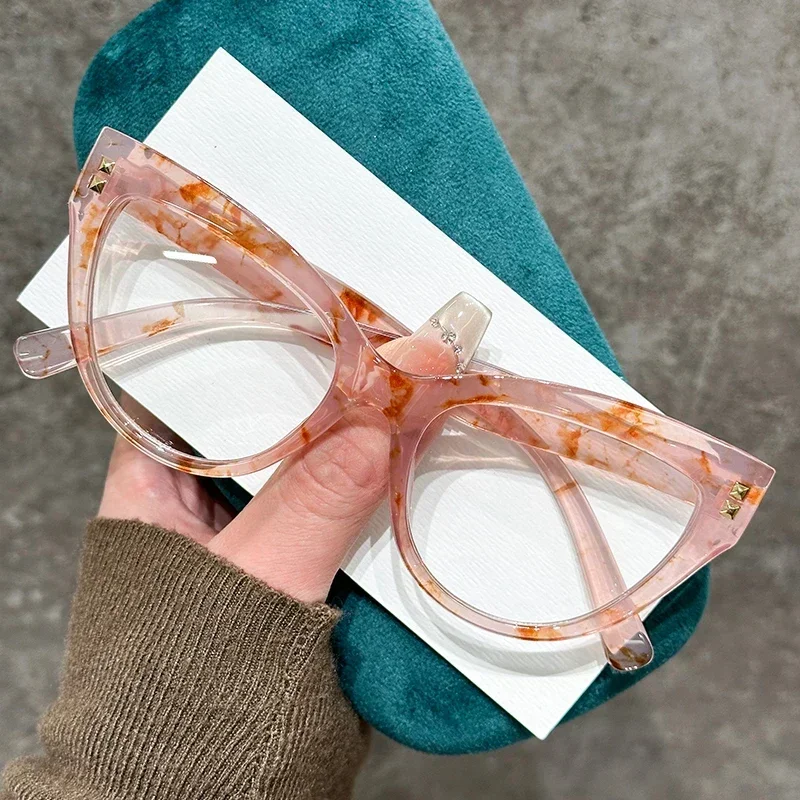 Women's Fashion Oversized Reading Glasses Unisex Luxury Design Presbyopia Plus Diopters Vintage Cat Eye Unisex Glasses