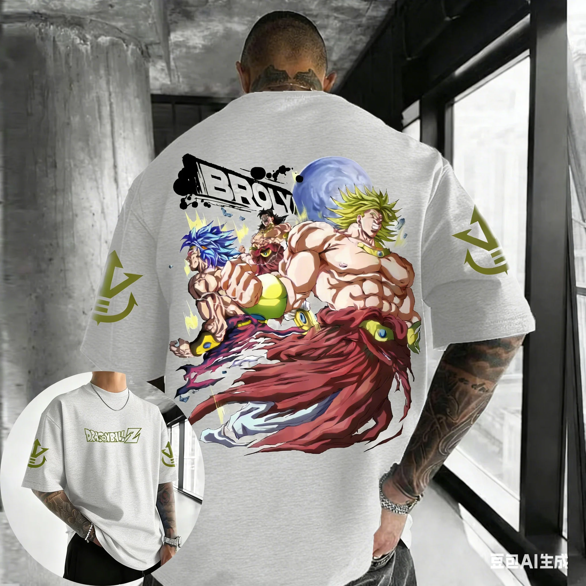 Dragon Ball Anime Cotton T-shirt 2026 Summer New Broli Printed Men's and Women's Street Trendy Loose Casual Parent Child Top