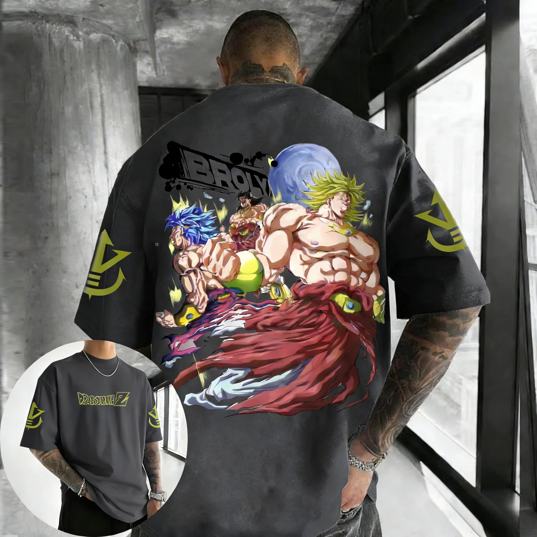 Dragon Ball Anime Cotton T-shirt 2026 Summer New Broli Printed Men's and Women's Street Trendy Loose Casual Parent Child Top