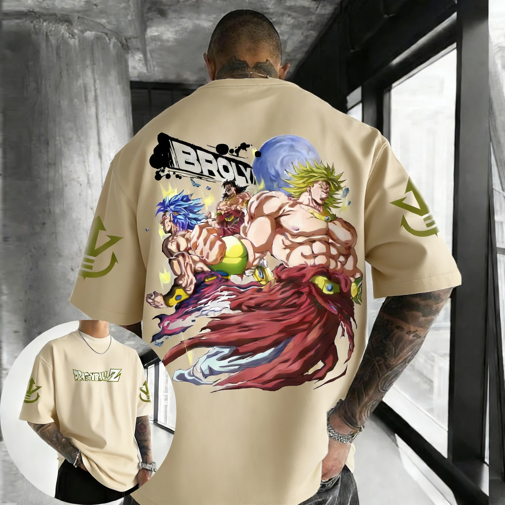 Dragon Ball Anime Cotton T-shirt 2026 Summer New Broli Printed Men's and Women's Street Trendy Loose Casual Parent Child Top