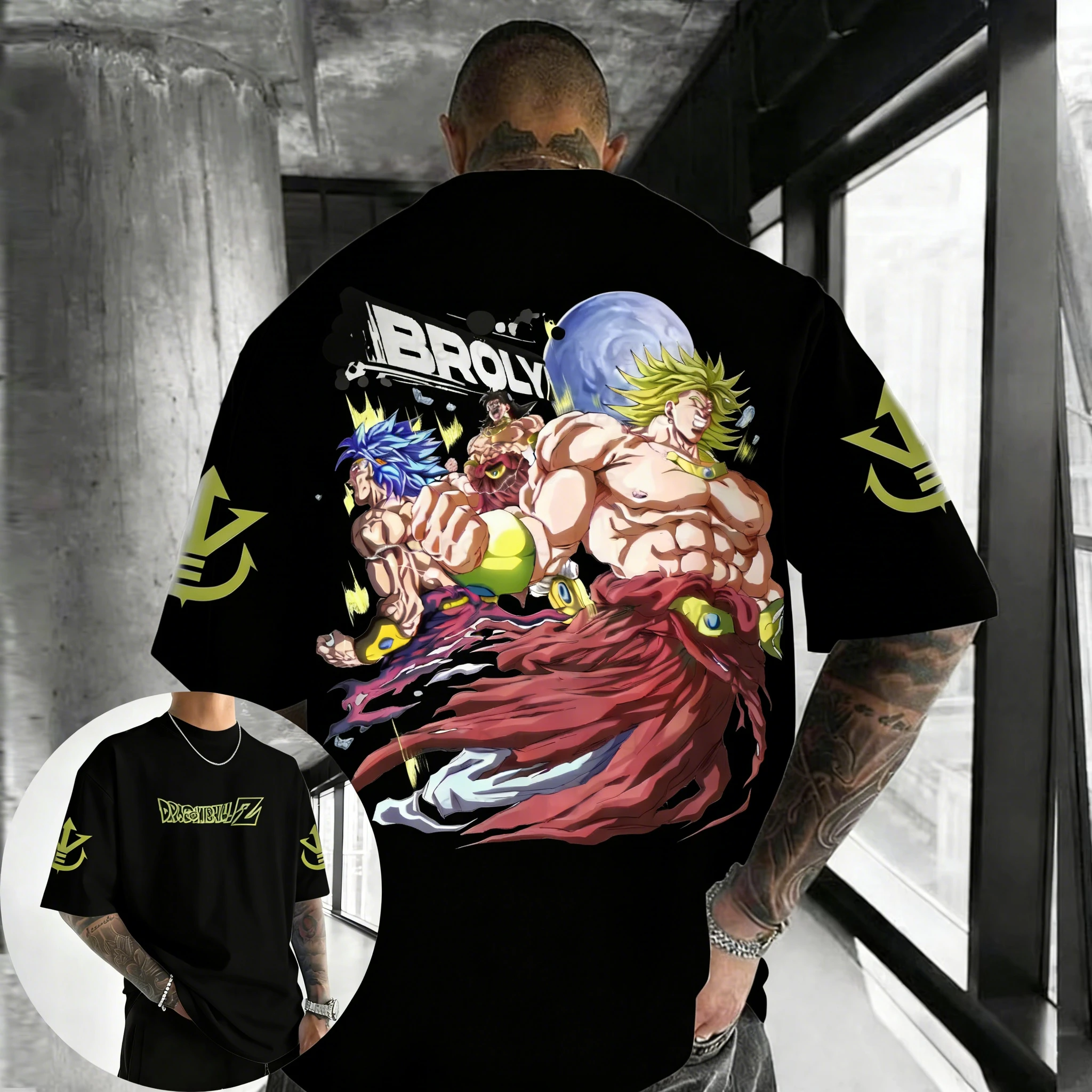 Dragon Ball Anime Cotton T-shirt 2026 Summer New Broli Printed Men's and Women's Street Trendy Loose Casual Parent Child Top