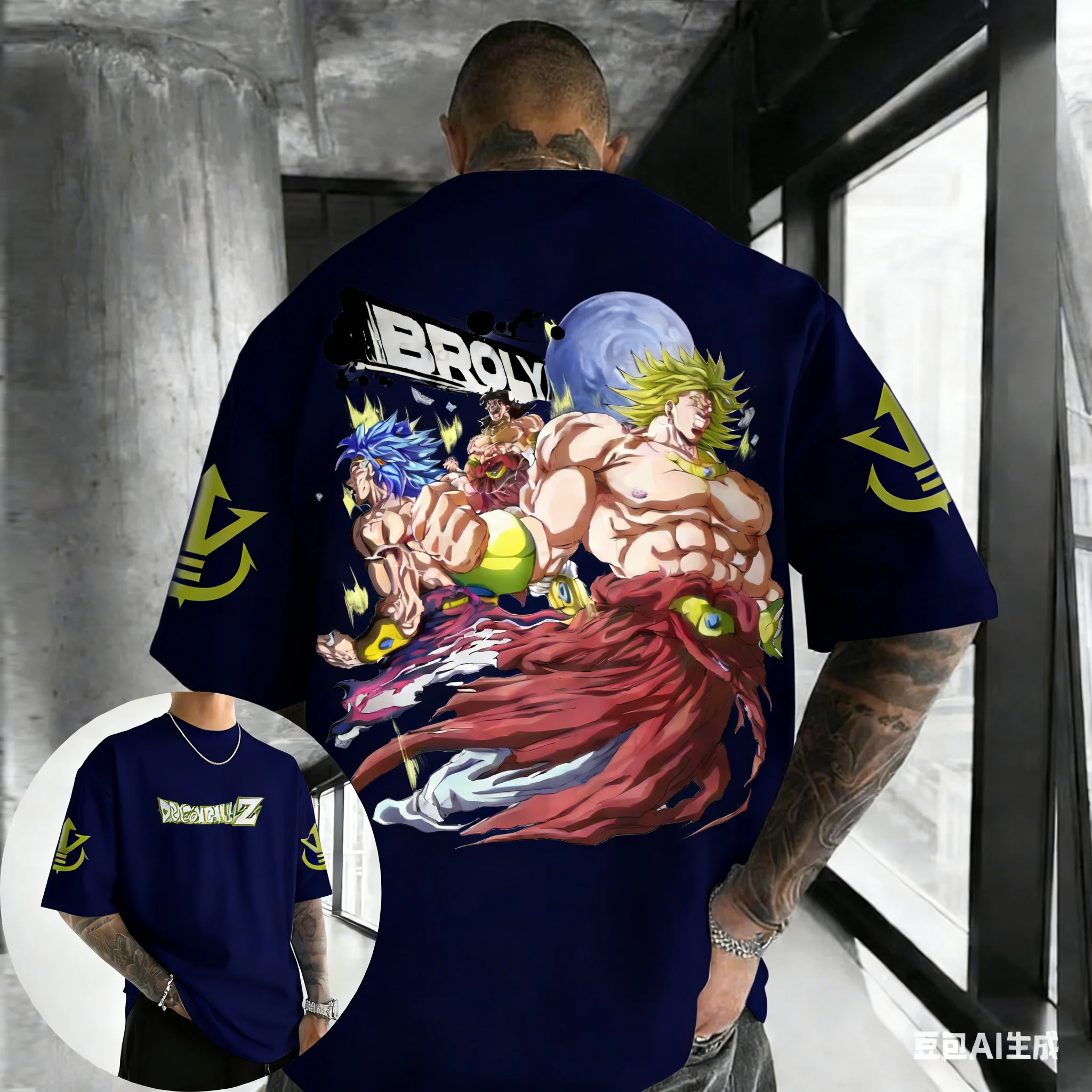 Dragon Ball Anime Cotton T-shirt 2026 Summer New Broli Printed Men's and Women's Street Trendy Loose Casual Parent Child Top