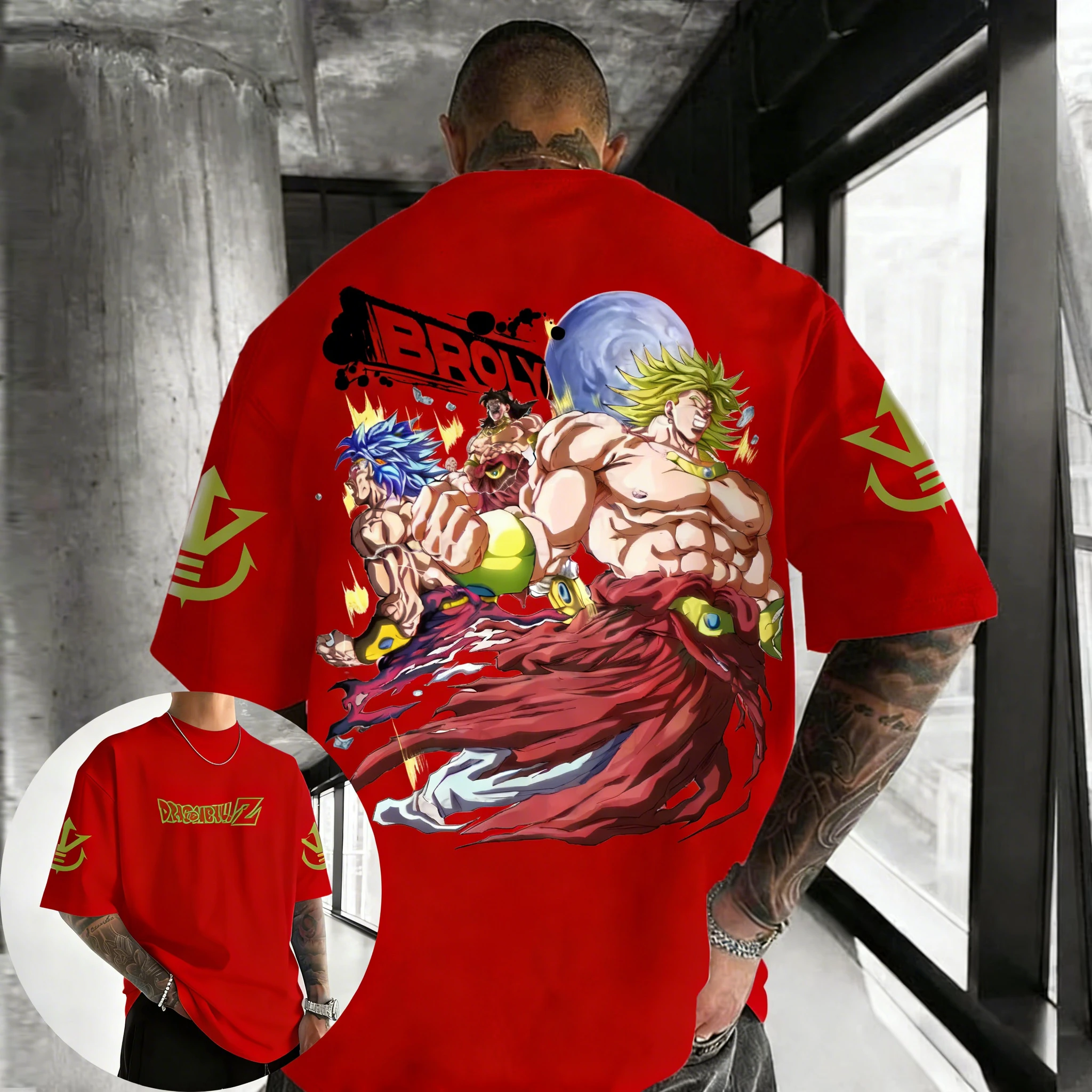 Dragon Ball Anime Cotton T-shirt 2026 Summer New Broli Printed Men's and Women's Street Trendy Loose Casual Parent Child Top