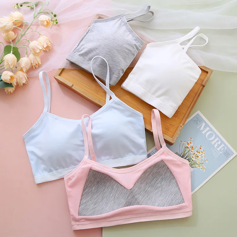 Adolescence Girls Brassiere Fixed Inner Pad Children Breast Care Girl Bra 8-16 Years Cotton Girl Underwears Bra For Teenage Girl