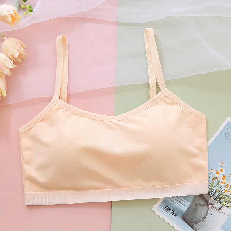 Adolescence Girls Brassiere Fixed Inner Pad Children Breast Care Girl Bra 8-16 Years Cotton Girl Underwears Bra For Teenage Girl