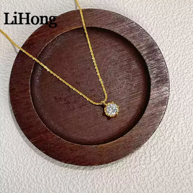 Moissanite 925 Necklaces for Women Unique Design Sparkling Cauliflower Chain with Diamond Pendant Dainty Party Jewelry Gift