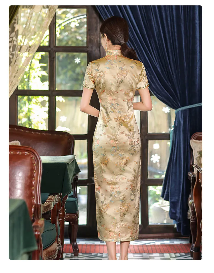 Chinese Style Qipao Sexy Women Plus Size Cheongsam Vintage Classic Chinese Dress Dragon And Phoenix Long Vestidos 4XL