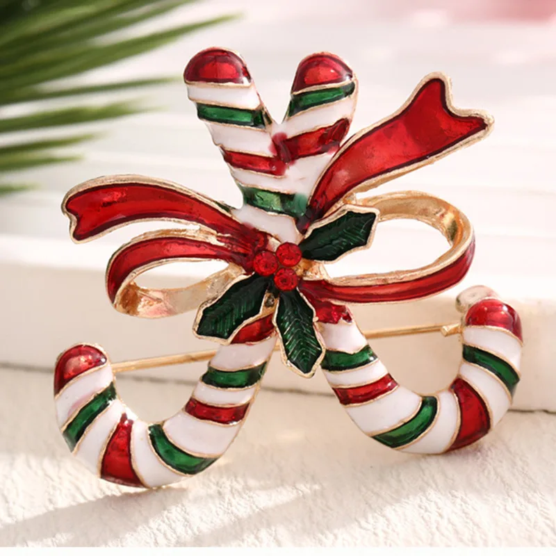 2026 New Christmas Jewelry Fashion Sweet Alloy Enamel Rhinestone Christmas Bells Brooch Pin For Women Clothing Accessories